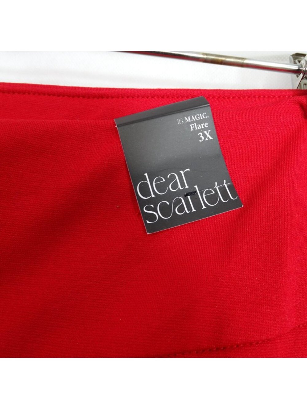 Dear Scarlett Its Magic Flare Pants Pull On Women Size 3X Red NEW w/FLAW - Picture 3 of 12